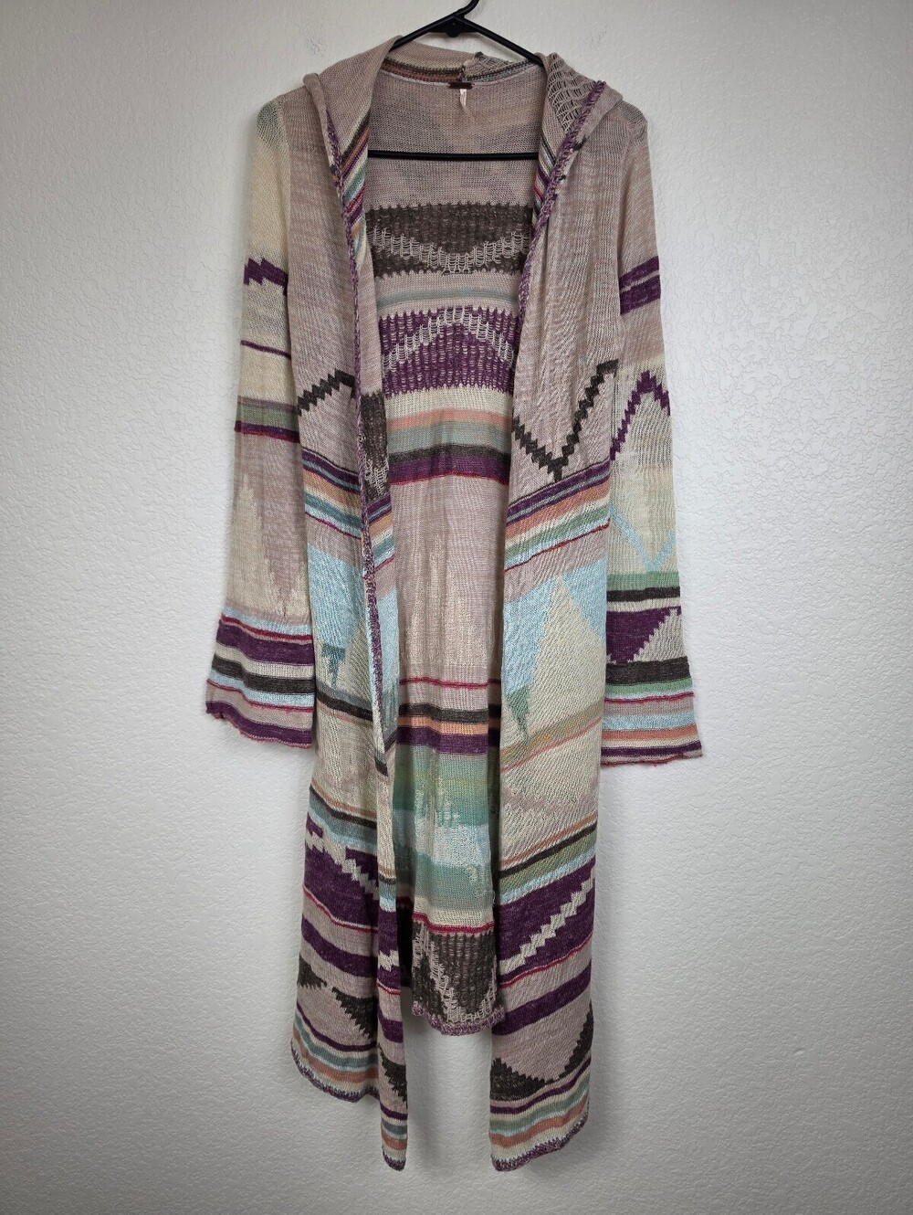 Free People Hooded Long Knit Cardigan Sweater [COPY]